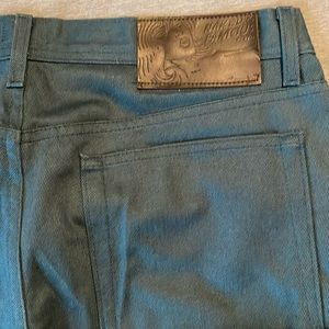 Naked & Famous WeirdGuy Petrol Selvedge Chino Size 38 Straight Leg Jeans.